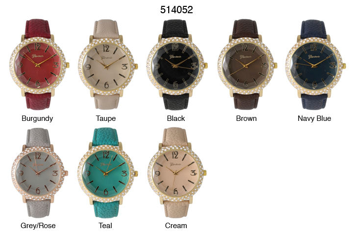 6 Geneva Strap Band Watches