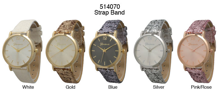 6 Geneva Strap Band Watches