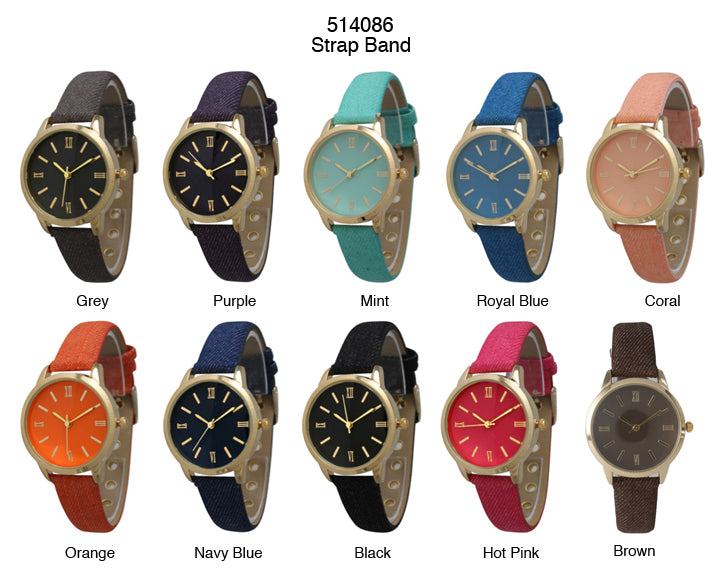 6 Geneva Strap Band Watches