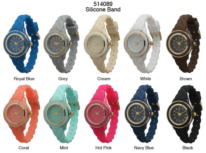 6 Geneva Silicone Band Watches