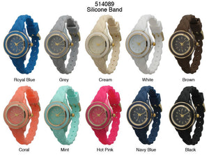 6 Geneva Silicone Band Watches