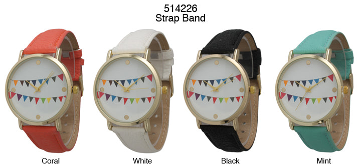 6 Geneva Strap Band Watches