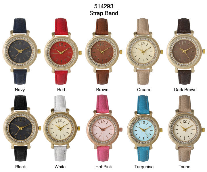 6 Geneva Strap Band Watches