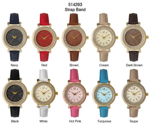 6 Geneva Strap Band Watches