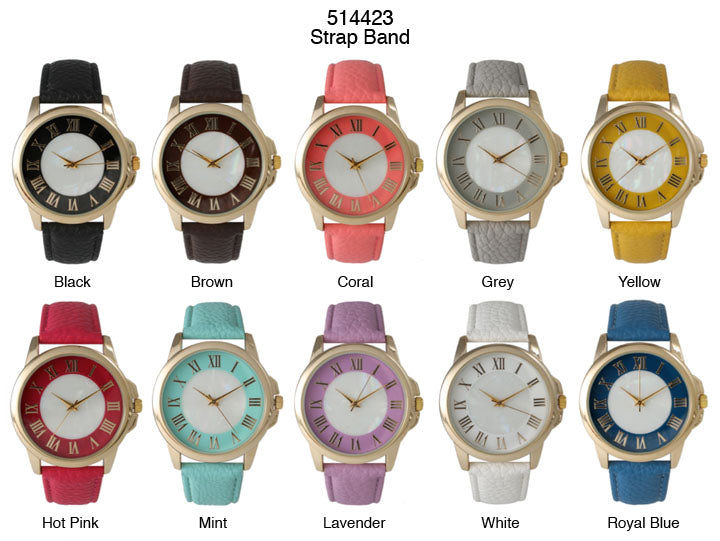 6 Geneva Strap Band Watches