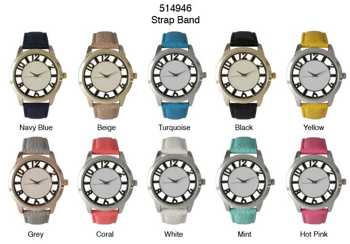 6 Geneva Strap Band Watches