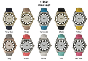 6 Geneva Strap Band Watches