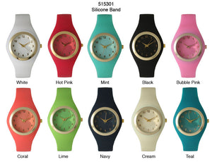 6 Geneva Silicone Band Watches