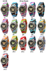 Load image into Gallery viewer, 6 Geneva Silicone strap band watches w/rhinestones
