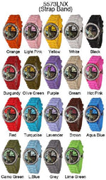 Load image into Gallery viewer, 6 Geneva Silicone Style Watches w/rhinestones
