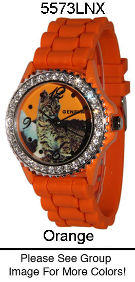 6 Geneva Silicone Style Watches w/rhinestones