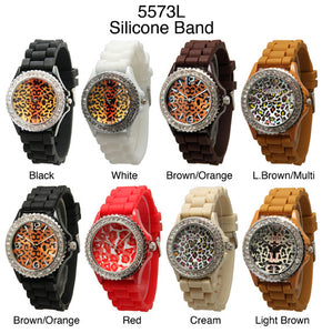 6 Narmi Ceramic Silicone Style Watches w/rhinestones