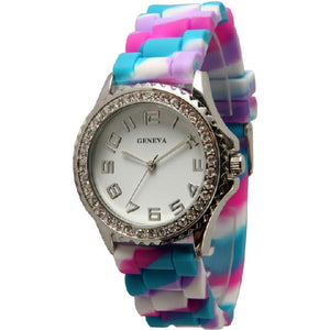 6 Narmi Silicone Strap Band Watches w/Rhinestones