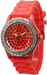 Load image into Gallery viewer, 6  Geneva Ceramic Silicone Style Watches w/rhinestones
