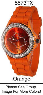 Load image into Gallery viewer, 6 Geneva Silicone Band Watches W/Rhinestones
