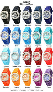 6 Geneva Silicone Style Watches w/rhinestones