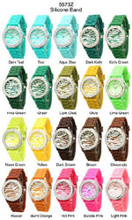 Load image into Gallery viewer, 6 Geneva Silicone Style Watches w/rhinestones

