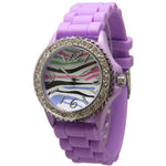 Load image into Gallery viewer, 6 Geneva Ceramic Silicone Style Watches w/rhinestones
