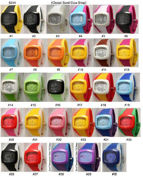 6 Geneva Silicone Claw Strap Watches