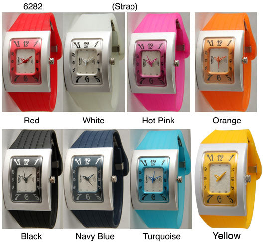 6 Geneva Silicone Strap Band Watches