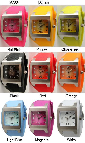 6 Geneva Silicone Strap Band Watches