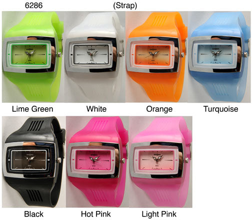 6 Geneva Silicone Strap Band Watches