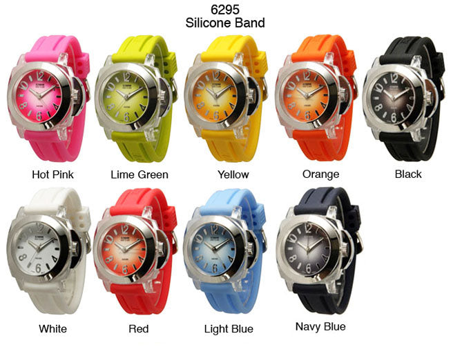 6 Silicone Strap Band Watches