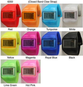 6 Geneva Closed Band Claw Silicone Strap Watches