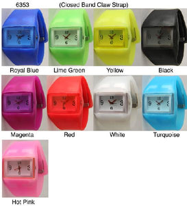 6 Geneva Silicone Claw Strap Band Watches
