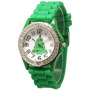 6 Geneva Christmas Themed Silicone Strap Watches