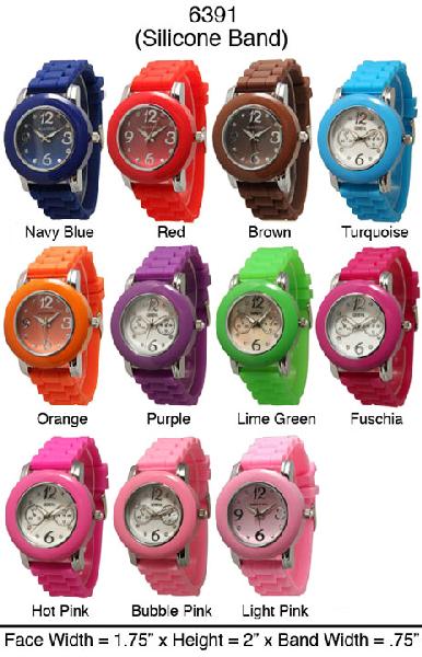 6 Geneva Women's Strap Band Watches
