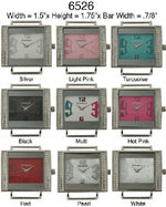 Load image into Gallery viewer, 6 Narmi solid bar watch faces w/rhinestones

