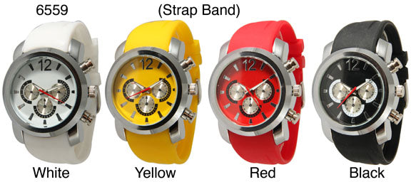 6 Geneva Silicone Strap Band Watches