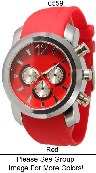 6 Geneva Silicone Strap Band Watches