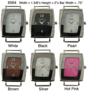 6 Solid Bar Watch Faces /W Rhinestones