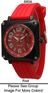 6 Geneva Silicone Strap Band Watches