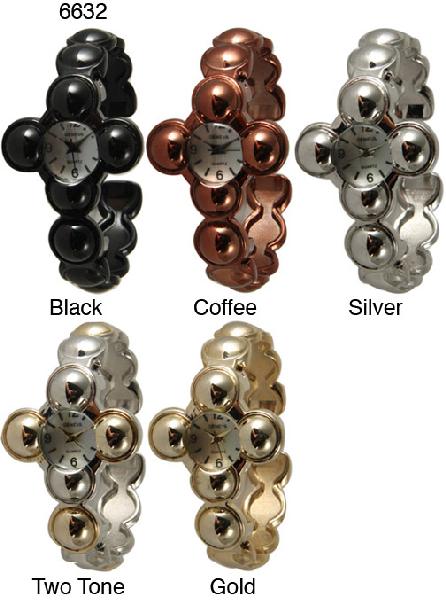 6 Geneva metal cross bangles