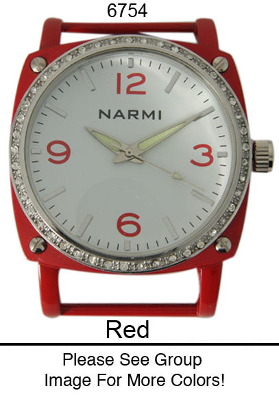 6 Narmi Solid Bar Watch Faces/W Rhinestones