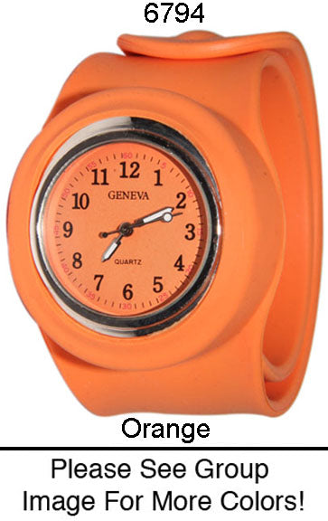 6 Geneva Silicone Slap Band Watches