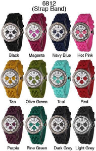 6 Geneva Silicone Strap Band Watches