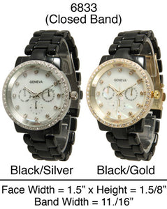 6 Geneva Ceramic Closed Band Watches