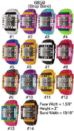 Load image into Gallery viewer, 6 Geneva Silicone Strap Band Watches
