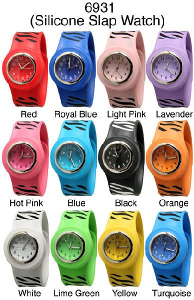 6 Geneva Silicone Slap Band Watches