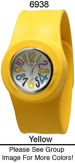 6 Geneva Silicone Slap Band Watches