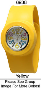 6 Geneva Silicone Slap Band Watches