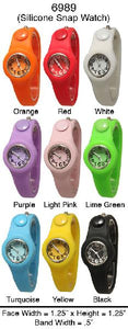 6 Geneva Silicone Snap on Watches