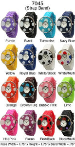 6 Geneva Silicone Strap Band Watches