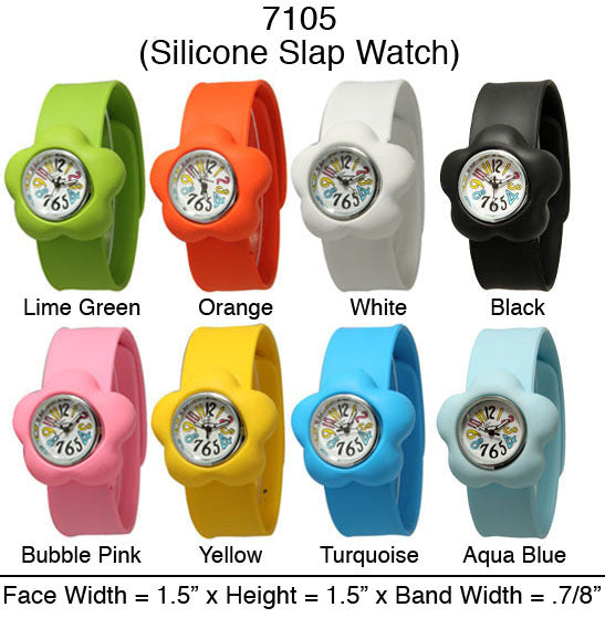 6 Geneva Silicone Slap On Watches