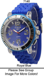 Load image into Gallery viewer, 6 Geneva Quartz Silicone Strap Band Watches

