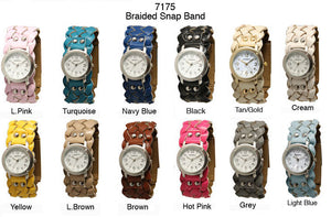 6 Geneva Braided Strap Band Watches